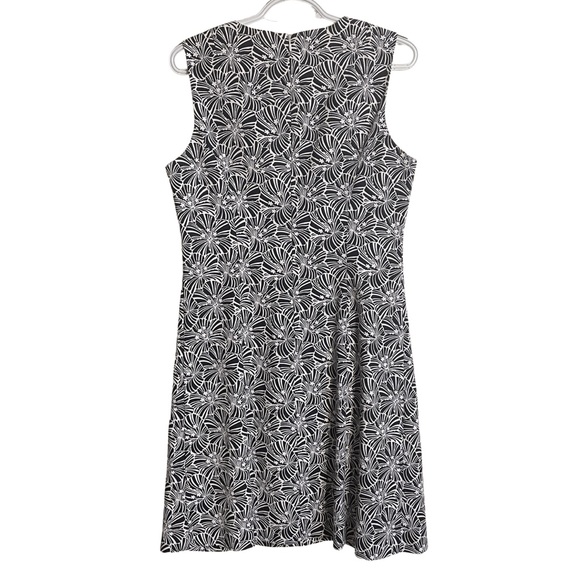 NWT Brooks Brothers Floral B/W Sheath A-Line Dress sz 10 - Picture 3 of 11